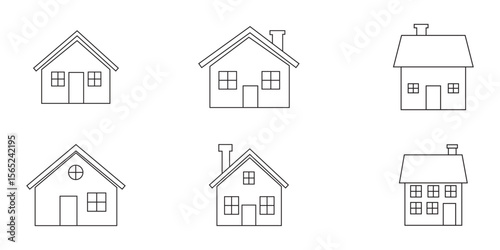 Simple monochrome house icon set. apps and websites. Collection home icons. House symbol eps 10