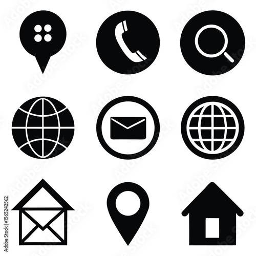 A Compilation of Essential Icons Simplistic Black and White Imagery for Navigation Communication and Information Access on the Internet