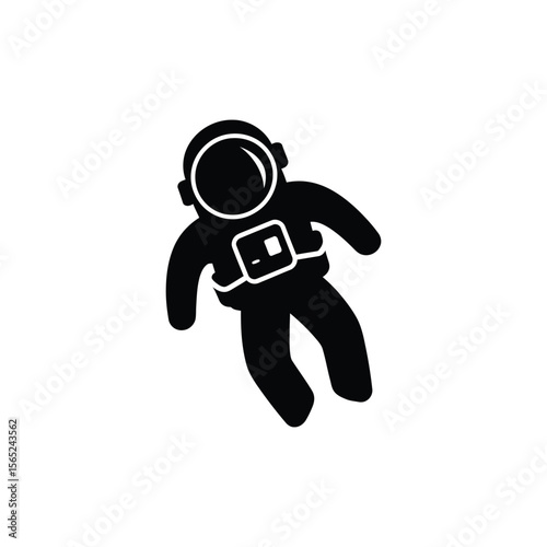 Astronaut floating in zero-gravity silhouette vector