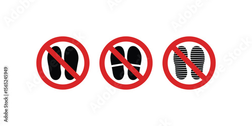 No Shoes Allowed: Sign Prohibiting Bare Feet, Sandals, and Shoes with Tracked Soles