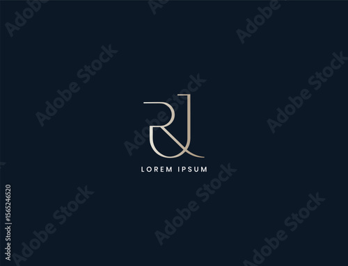rj letter logo design, jr typography corporate business, rj initials