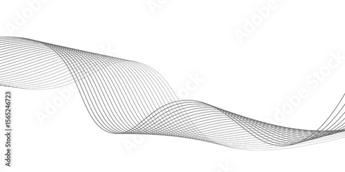 Abstract wave element for design. Digital frequency track equalizer. Stylized line art background. Vector illustration. Wave with lines created using blend tool.