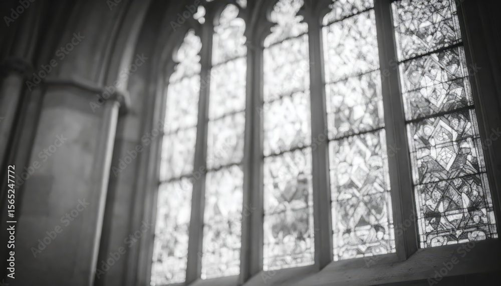 Fototapeta premium Elegant Stained Glass Window in Historic Gothic Architecture