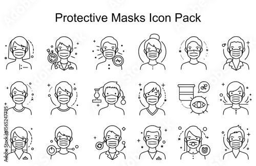 Protective Masks Icon Pack