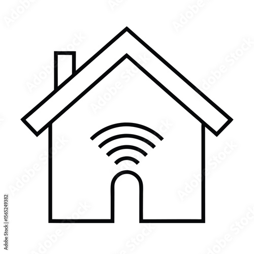 house with wifi signal icon smart home