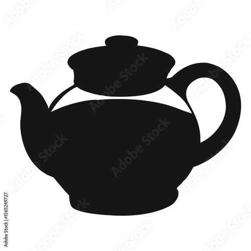 Simple Black and White Teapot Illustration for Tea Time and Beverage Concepts
