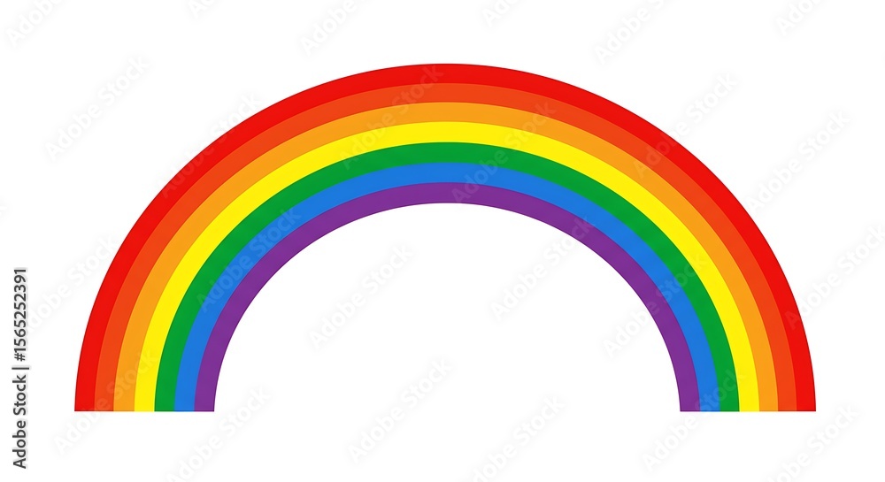 Fototapeta premium Colorful Rainbow Arch Isolated on White Background