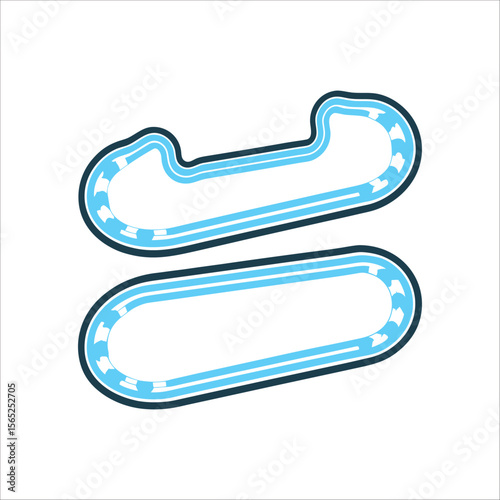 Abstract Ball Race Track Design Illustration Ball Race Track Two parallel lines curving representing a footpath