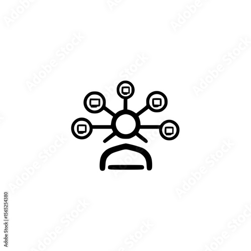 Human face with molecular network vector symbolizing artificial intelligence and biotechnology