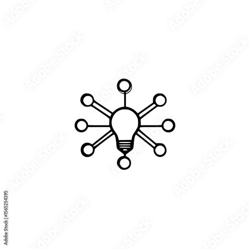 Light bulb icon with molecular network vector symbolizing innovation science and creativity