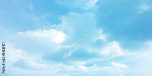 Blue sky and clouds with natural daylight panorama air background white image surface abstract design sunny fresh weather background