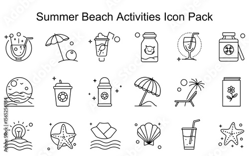 Summer Beach Activities Icon Pack