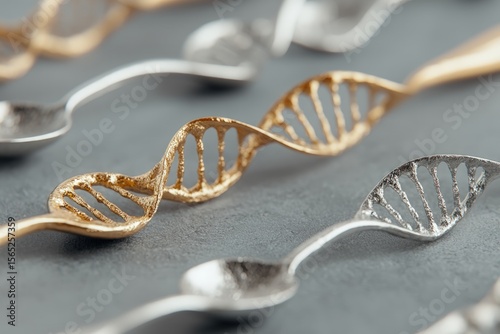 DNA Structure Spoons: Gold and Silver