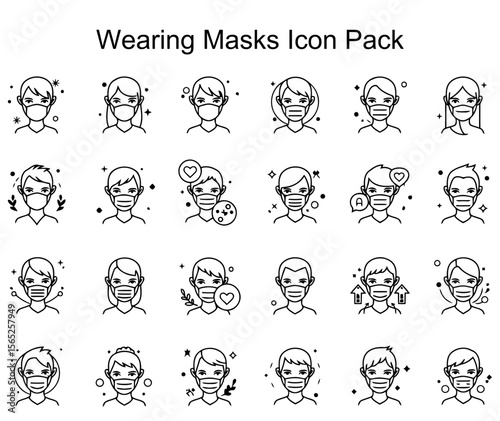 Wearing Masks Icon Pack