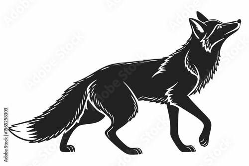 fox sihouette black vector