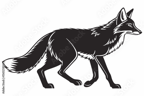 fox sihouette black vector