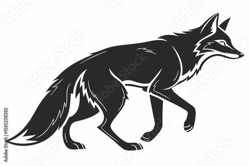 fox sihouette black vector