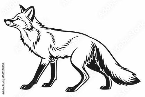 fox sihouette black vector