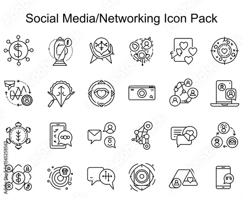 Social Media/Networking Line Icons