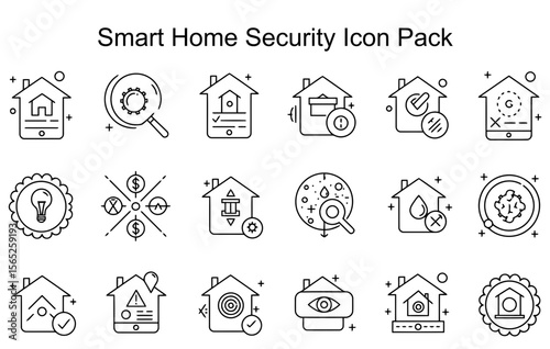 Smart Home Security Icon Set