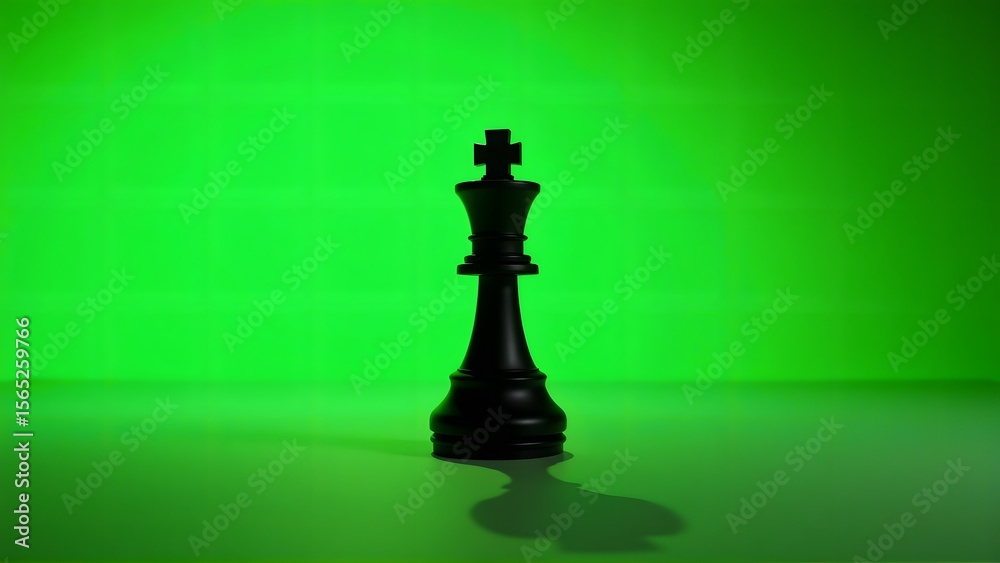 Black Chess King Piece on Green Background
Black Chess King Piece on Green Background