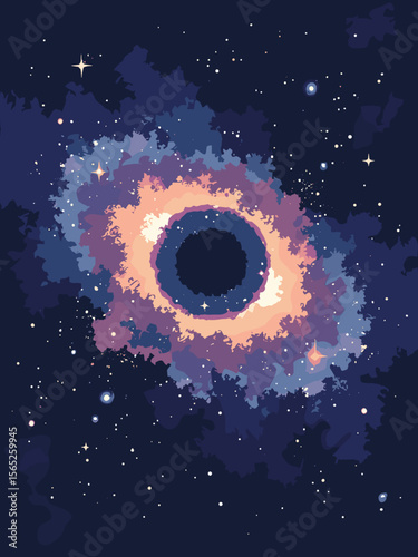 Black Eye Galaxy (M64) with a bright core, outer dust swirl in shadow black, and stellar halo