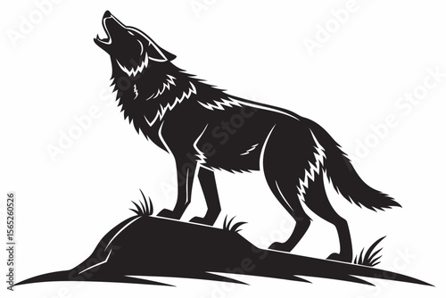 wolf sihouette black vector