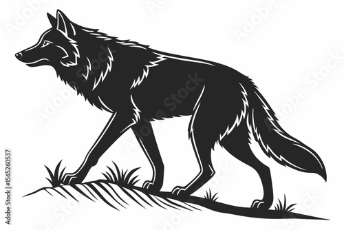 wolf sihouette black vector