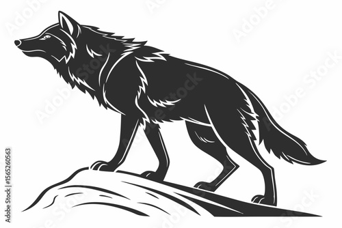 wolf sihouette black vector