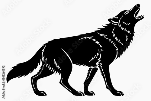 wolf sihouette black vector