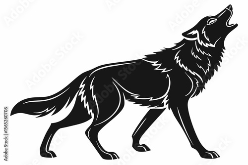 wolf sihouette black vector