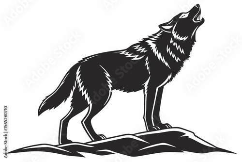 wolf sihouette black vector