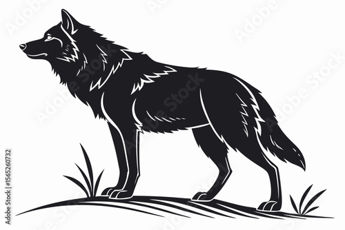 wolf sihouette black vector