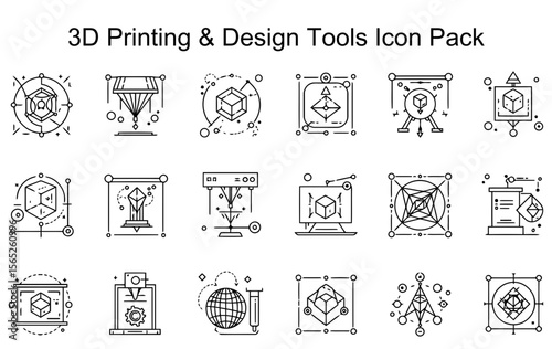 3D Printing & Design Tools Icon Pack