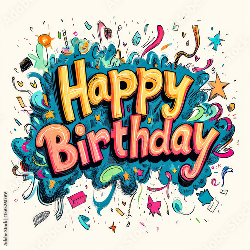Colorful birthday card with the words 
