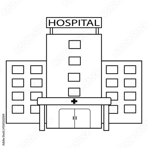 hospital building icon vector illustration