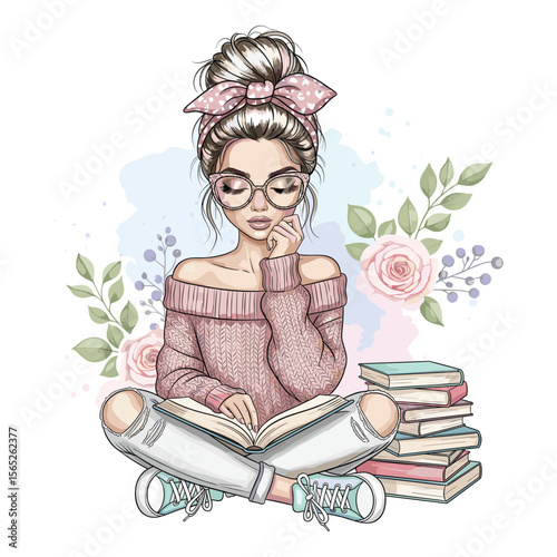 Watercolor Sublimation Book Lover