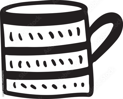 Cup with Tea or Coffee Line art