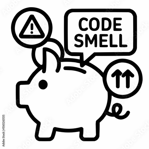 Piggy bank with code smell icons. Collective prioritization