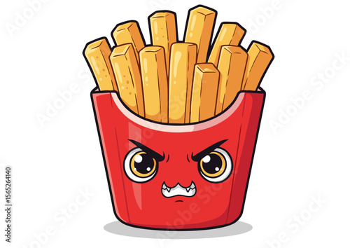 Angry French Fries in a Red Box.