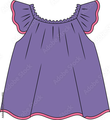 Charming Ruffled Off-Shoulder Blouse with Pink Trim: Perfect Summer Fashion, Casual Chic, and Bohemian Style Apparel"