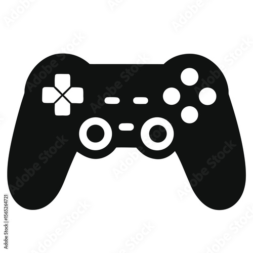 Flat Gamepad Silhouette Icon for Gaming