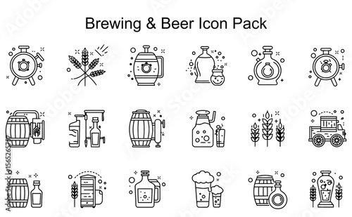 Brewing & Beer Line Icons