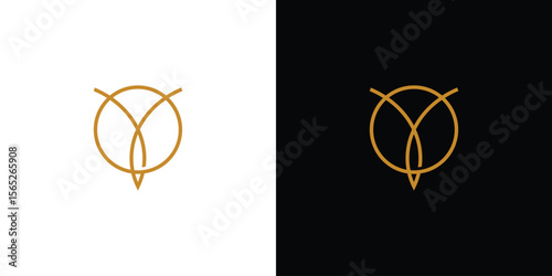 Modern and luxurious Y letter initial logo design