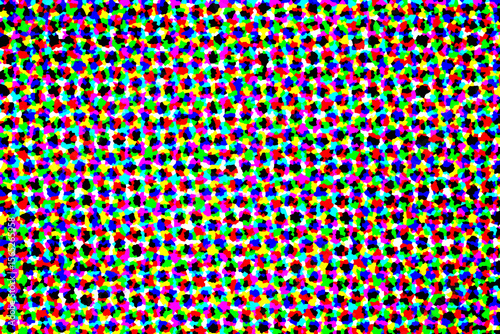 Canvas Print Chromatic Symphony: An abstract composition of a visual language expressed through an array of vibrant dots creating an optical texture in a modern and dynamic setting