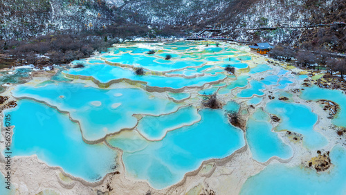 Photography Aerial shots of Huanglong national park, China.