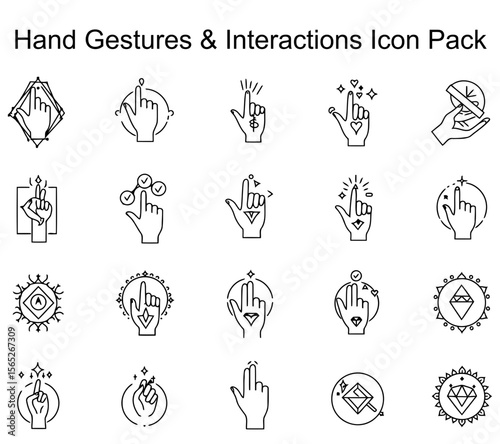 Hand Gestures & Interactions Icon Pack
