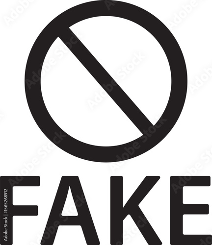 Stop Fake  Prohibition Symbol & Icon Design