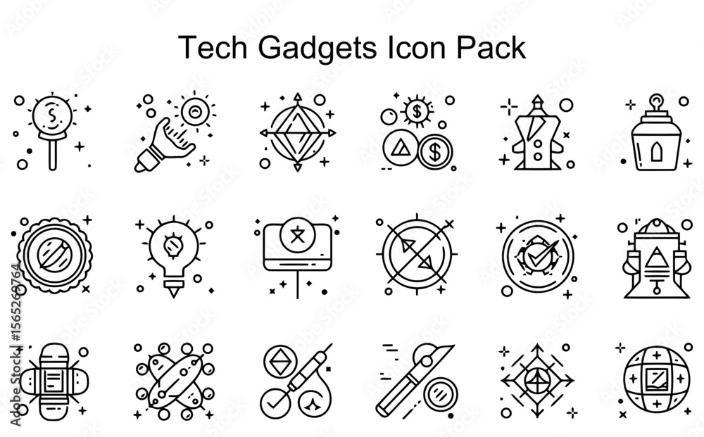Obraz premium Tech Gadgets Icon Pack
