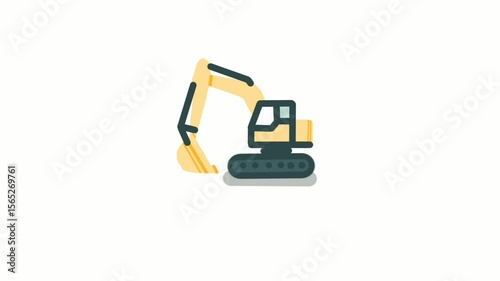 illustration of a flat icon of a cement mixer truck in yellow and dark gray with a minimalist cartoon style. Suitable for children's education, coloring books, construction infographics, app design, o
